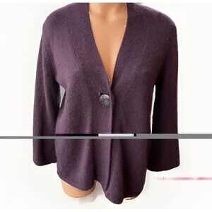 Tweeds Purple Angora Wool Cardigan Sweater Size M Artsy Warm